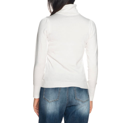 Maglia Donna basic a collo alto Bianco YESZEE- Francavilla Moda